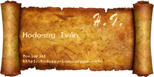 Hodossy Iván névjegykártya